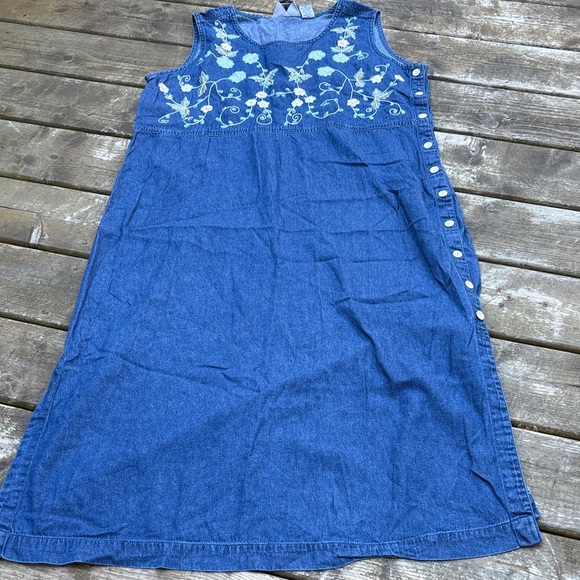 Dresses & Skirts - 90s vintage blue denim maxi dress size 16W